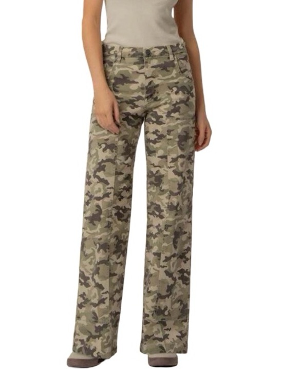 Kut from the Kloth Denim - Kut from the Kloth Jodi High Rise Wide Straight Leg in  Olive/Tan Size 8